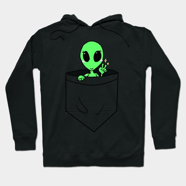 Pocket Cryptid: Alien Hoodie by Bluejayluvsall